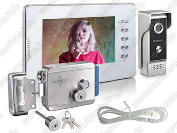 Комплект видеодомофона Eplutus EP-7300-W с электромеханическим замком AX091
